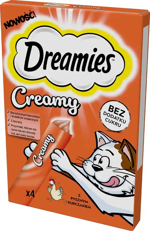 Do wyczerpania zapasów Dreamies Creamy Przysmak z pysznym kurczakiem dla kota op. 40g