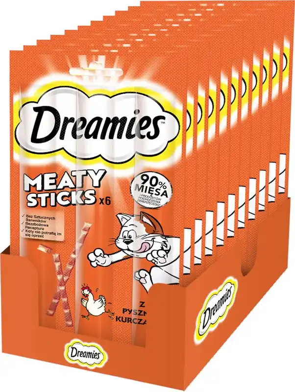 Dreamies Meaty Sticks Przysmak z pysznym kurczakiem dla kota 14x30g OPAKOWANIE ZBIORCZE Zamów teraz