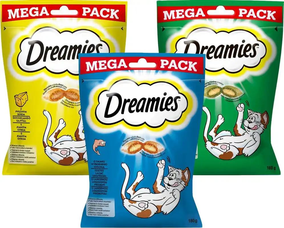 Hit sprzedaży Dreamies Przysmak dla kota MIX SMAKÓW op. 3x180g ZESTAW