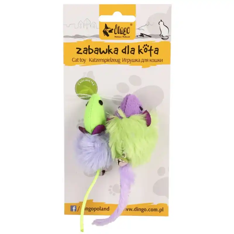 Popularny DINGO Zabawka dla kota - Party myszki 2 szt.