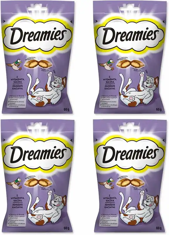 Dreamies Przysmaki z wyśmienitą kaczką dla kota 4x60g PAKIET Wysoka jakość