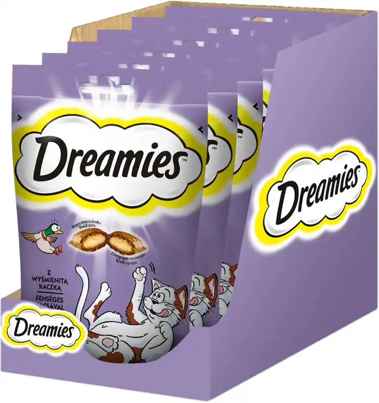 Dreamies Przysmaki z wyśmienitą kaczką dla kota 6x60g OPAKOWANIE ZBIORCZE Najlepsza cena
