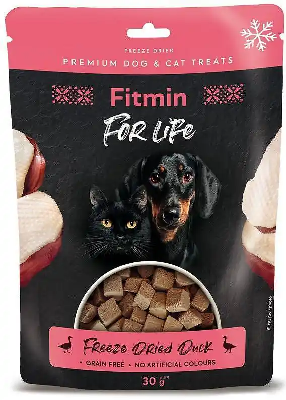 Dostępne od ręki Fitmin For Life Przysmak Freeze Dried Duck dla psa i kota op. 30g