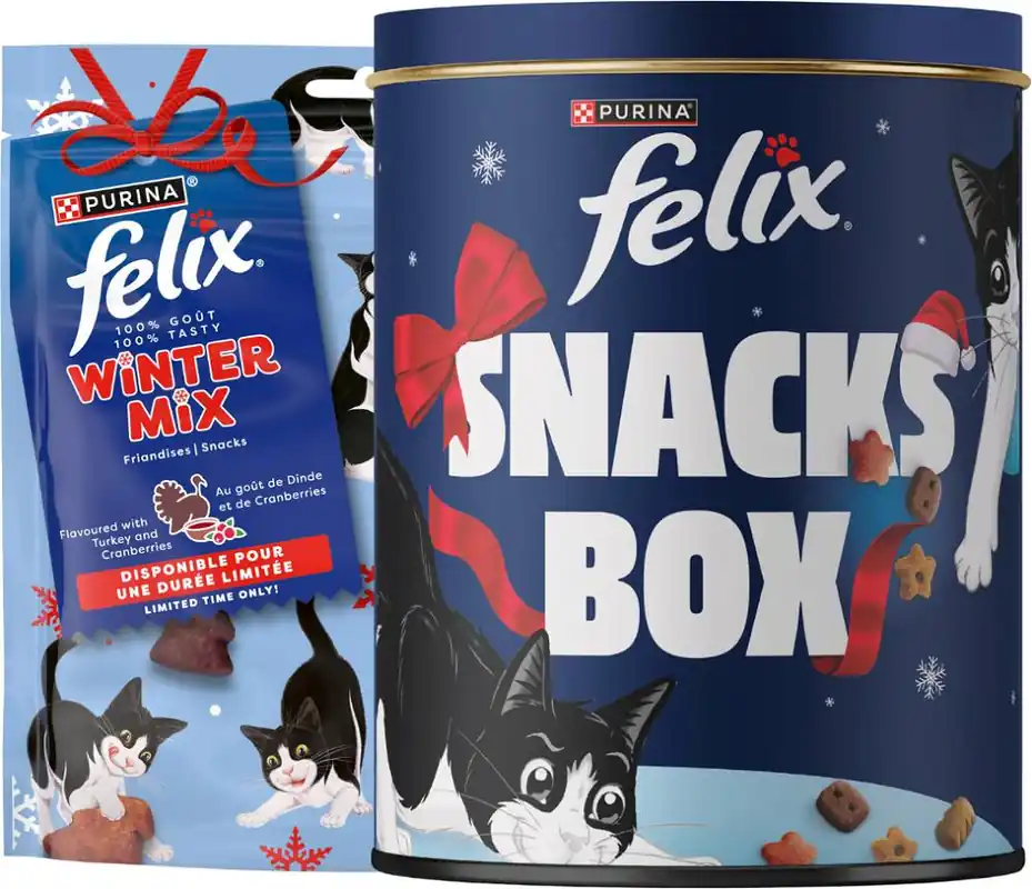 Rabat Felix Przysmak Winter Mix z indykiem i żurawiną dla kota op. 200g EDYCJA ŚWIĄTECZNA + Puszka na przysmaki GRATIS