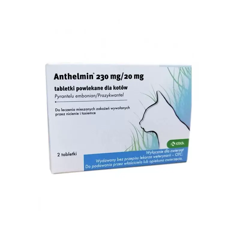 KRKA ANTHELMIN dla kotów 230mg/20mg 2 tabl. Taniej