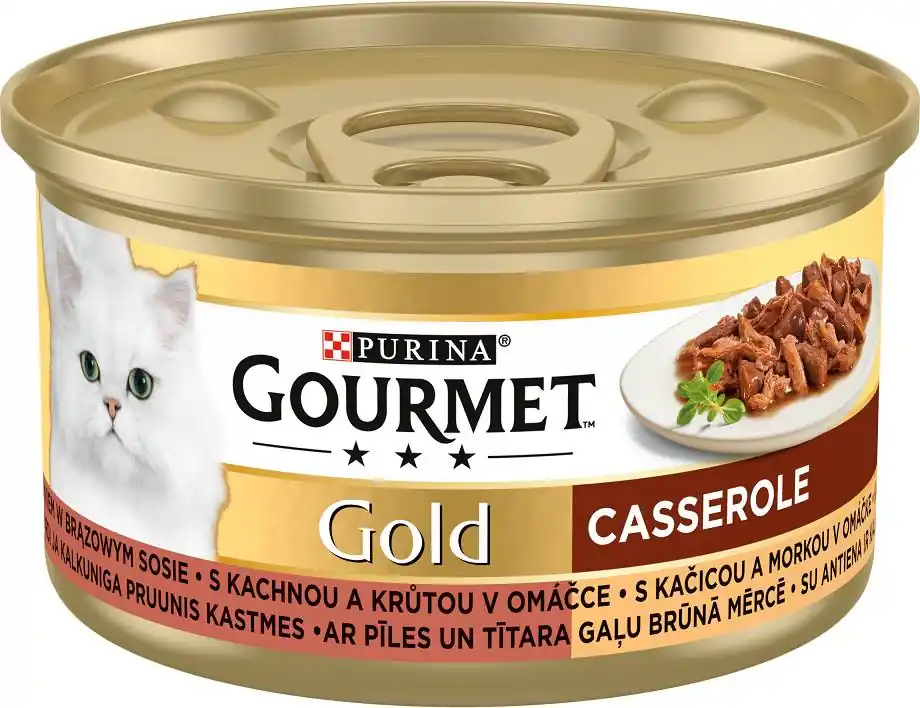 Gourmet Gold Karma z kaczką i indykiem w brązowym sosie dla kota 85g Nie przegap