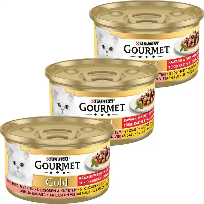 Dodaj do koszyka Gourmet Gold Karma z łososiem i kurczakiem w sosie dla kota 12x85g PAKIET