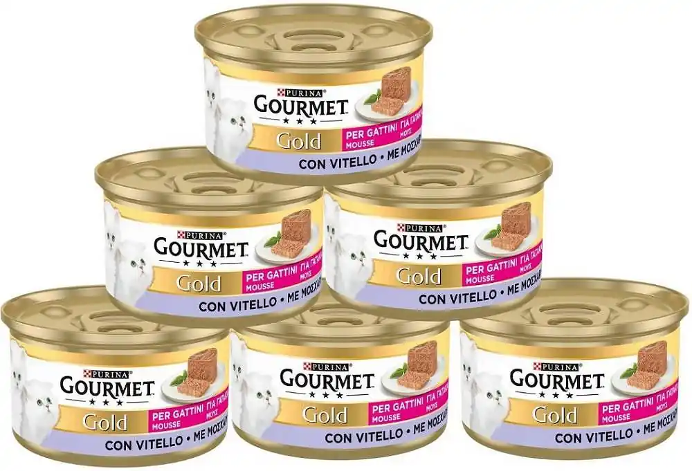 Gourmet Gold Kitten Karma z cielęciną w postaci musu dla kociąt 12x85g PAKIET Promocja