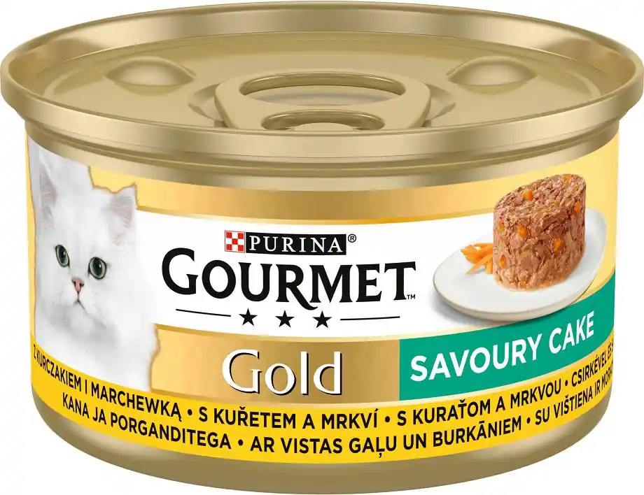 Popularny Gourmet Gold Savoury Cake Karma z kurczakiem i marchewką dla kota 85g