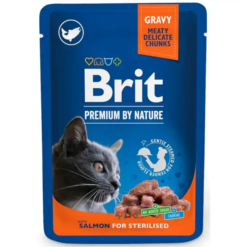 Łatwy zwrot BRIT PREMIUM CAT Łosoś dla kotów wysterylizowanych 100g