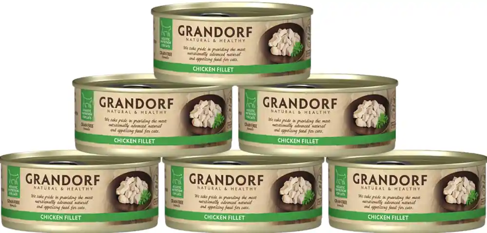 Grandorf Adult Chicken Fillet Karma z kurczakiem w sosie dla kota 6x70g PAKIET Wyprzedaż