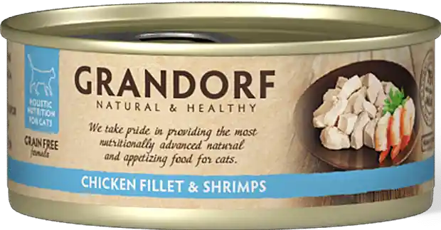 Bezpieczna płatność Grandorf Adult Chicken Fillet&Shrimp Karma z kurczakiem i krewetkami w sosie dla kota 70g