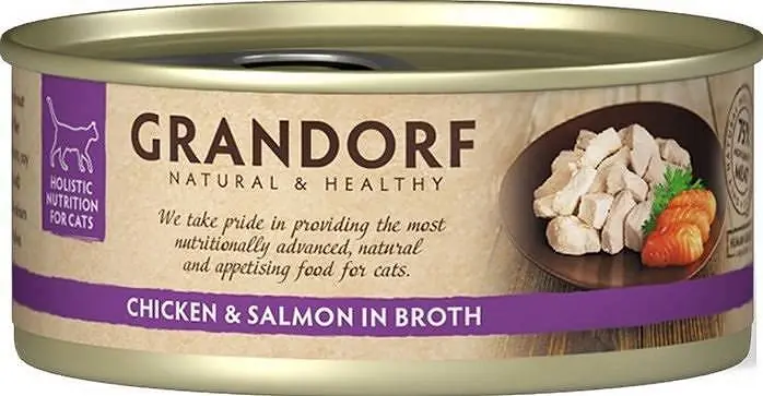 Oferta czasowa Grandorf Adult Chicken&Salmon Fillet Karma z kurczakiem i łososiem w sosie dla kota 70g