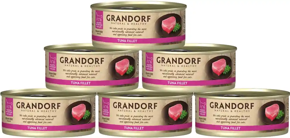 Wyprzedaż Grandorf Adult Tuna Fillet Karma z tuńczykiem w sosie dla kota 6x70g PAKIET