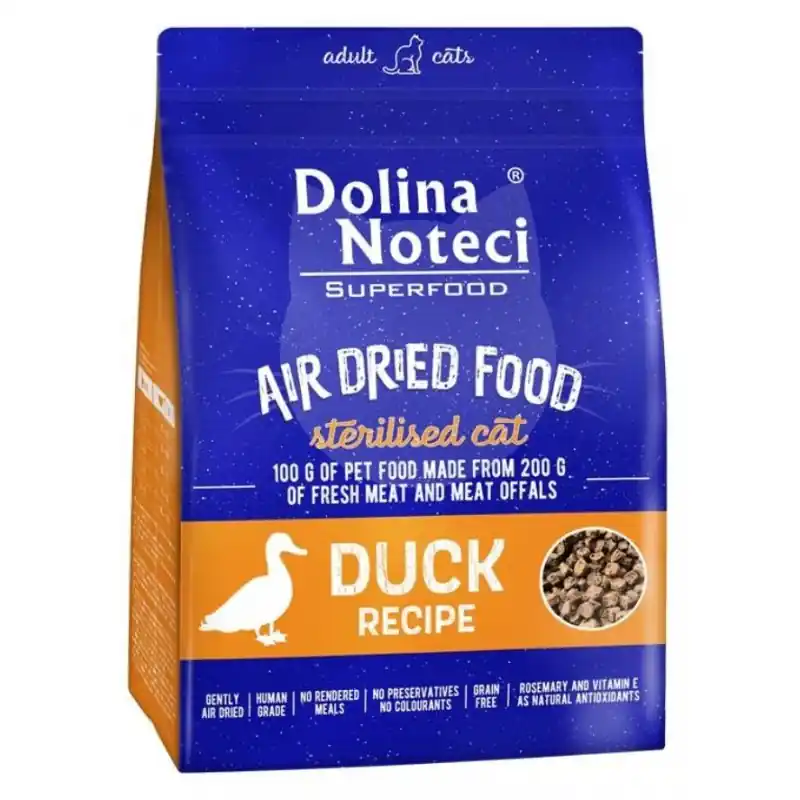 Do wyczerpania zapasów DOLINA NOTECI Superfood Sterilised Danie z Kaczki - karma suszona dla kota 1kg
