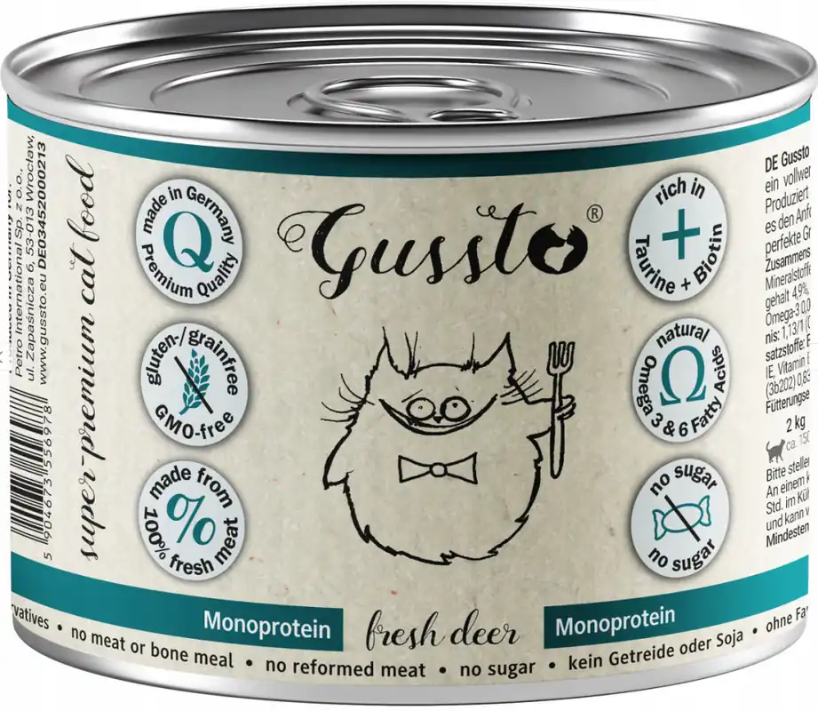 Oferta limitowana Gussto Fresh Kot Deer Karma z jeleniem 200g