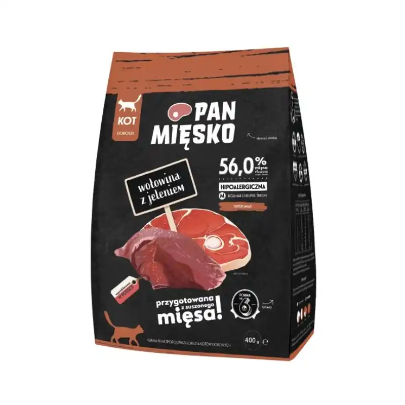 PAN MIĘSKO Wołowina z jeleniem dla kota M Bezpieczne zakupy