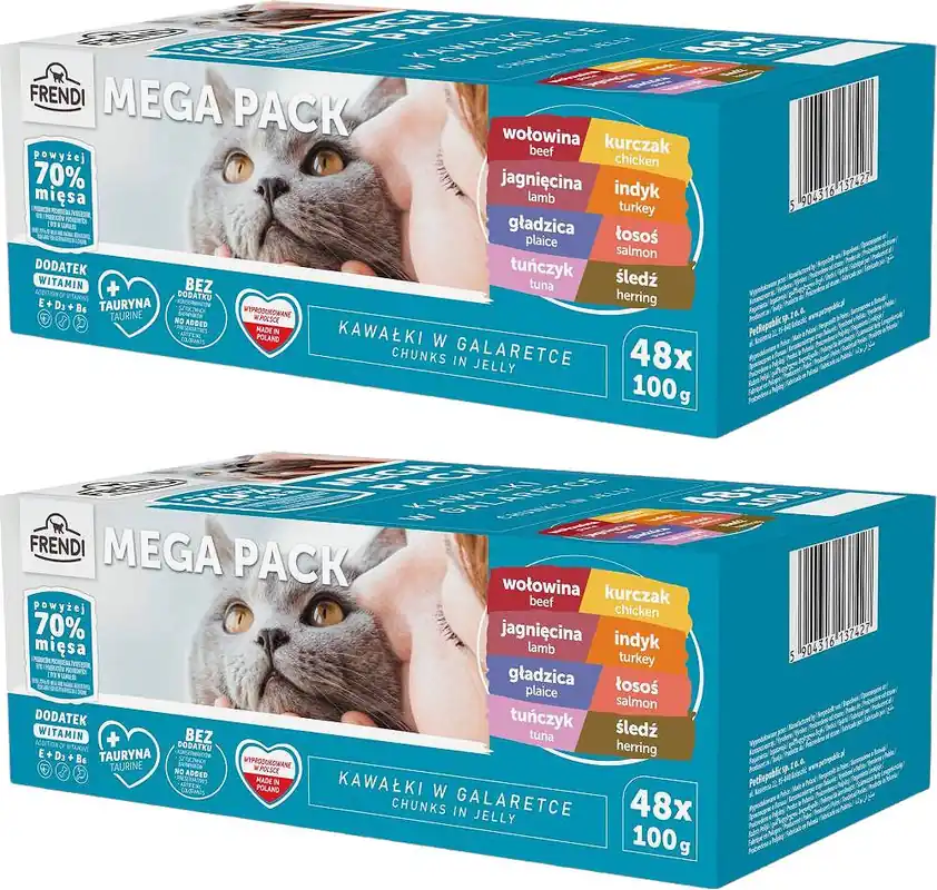 Zamów teraz Frendi Mięsno - Rybne Smaki Karma w galaretce dla kota 2x(48x100g) PAKIET
