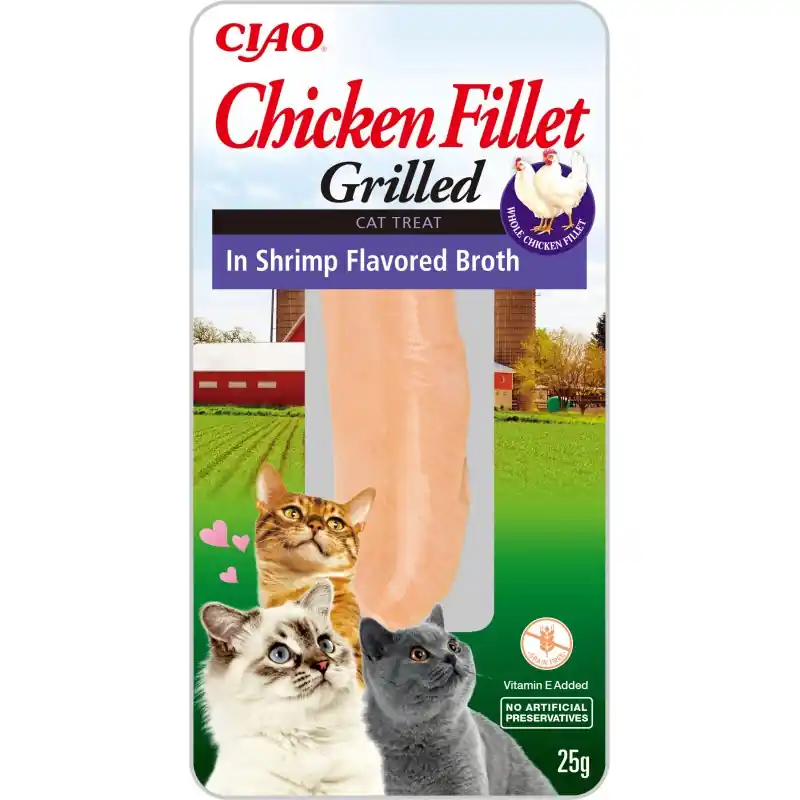 Wysoka jakość INABA Cat Filet z kurczaka w bulionie z krewetek 25g