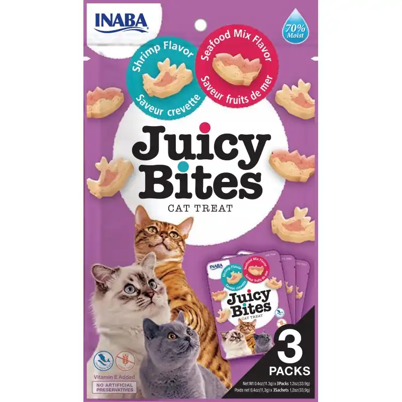 INABA Cat Juicy Bites przysmaki dla kota - krewetki i owoce morza 3x11,3g Oferta