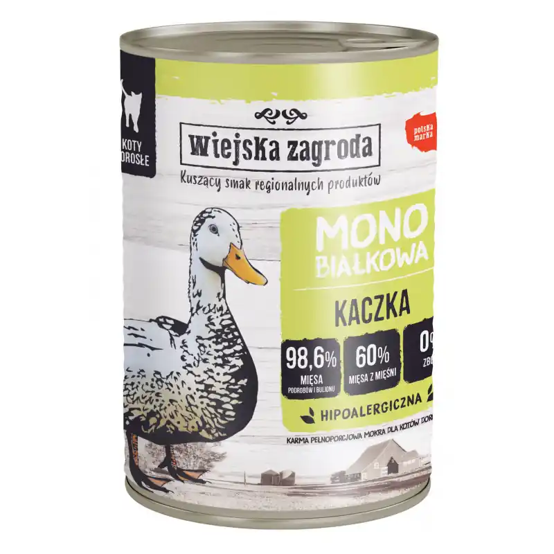WIEJSKA ZAGRODA Monobiałkowa dla kota - Kaczka Nie przegap