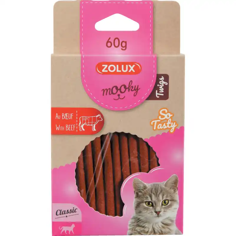 ZOLUX Przysmak MOOKY TWIGS dla kota z wołowiną 60g Wybór klientów
