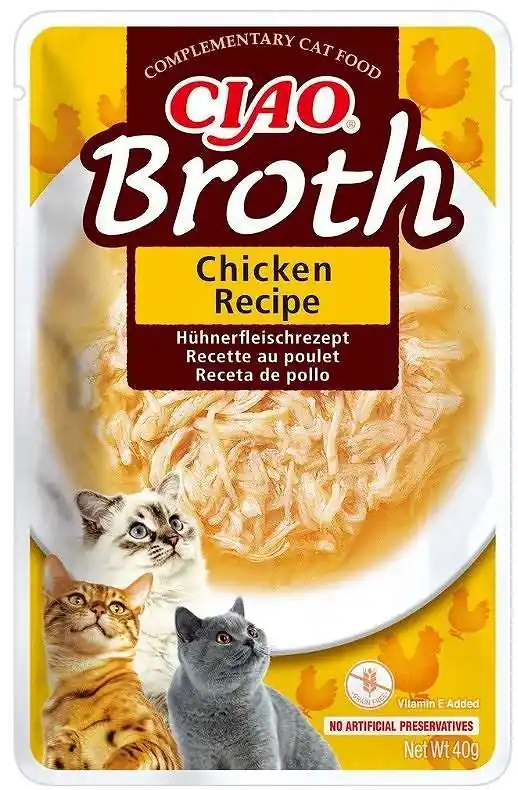 Hit sprzedaży Inaba Ciao Broth Chicken Recipe Karma dla kota 40g