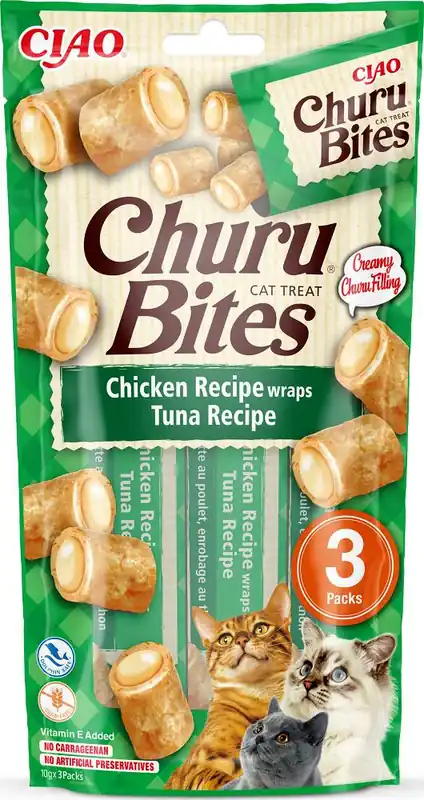 Hit cenowy Inaba Ciao Churu Bites Chicken Wraps Tuna Przysmak dla kota op. 3x10g