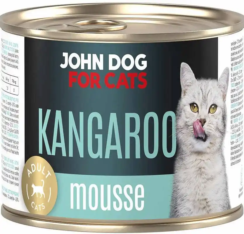 Hit sprzedaży John Dog for Cats Adult Kangaroo Mousse Karma z kangurem dla kota 200g