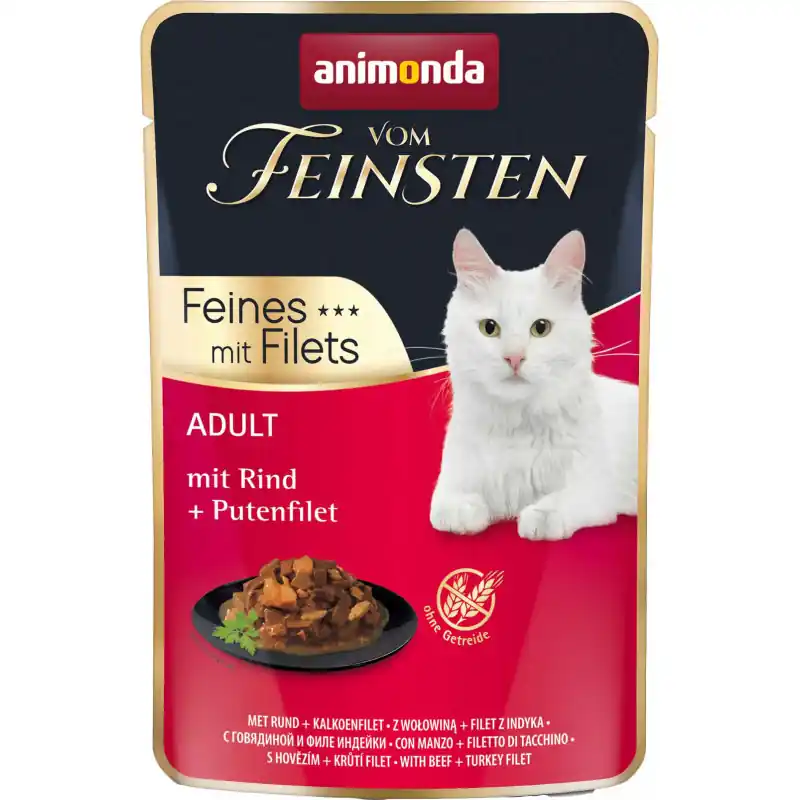 Szybka dostawa ANIMONDA Cat Vom Feinsten Adult - Wołowina z indykiem 85g (saszetka)
