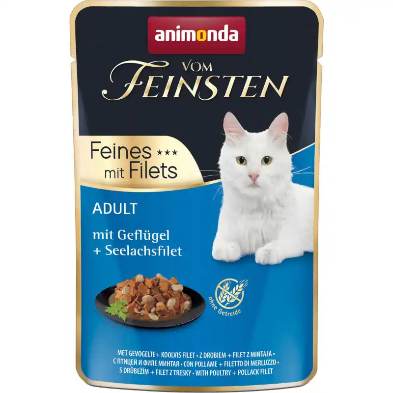 Oferta ANIMONDA Cat Vom Feinsten Adult - filet z drobiu i mintaja 85g (saszetka)