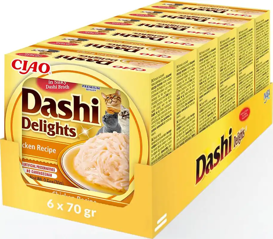 Inaba Ciao Dashi Delights Recipe Chicken Karma z kurczakiem dla kota 6x70g PAKIET Oferta limitowana