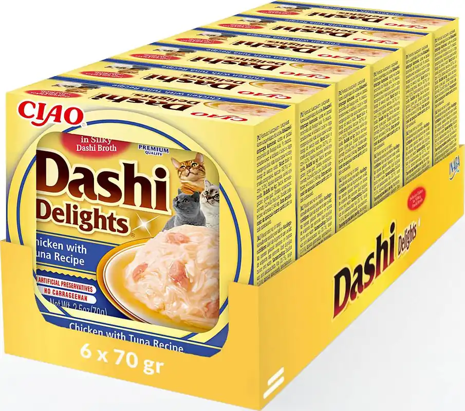 Kup teraz Inaba Ciao Dashi Recipe Delights Chicken&Tuna Karma z kurczakiem i tuńczykiem 6x70g PAKIET