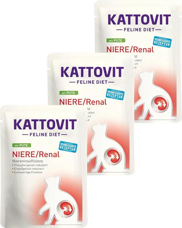 Wyjątkowa oferta Kattovit Feline Diet Renal Karma z indykiem (Pute) dla kota 24x85g PAKIET
