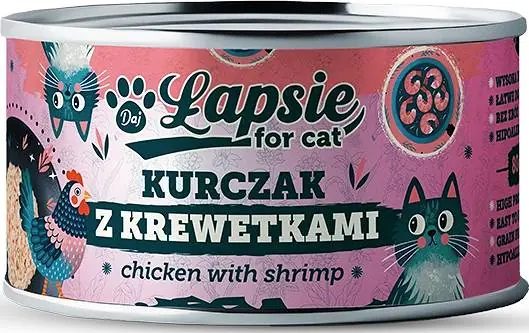 Łapsie Adult Karma z kurczakiem i krewetkami dla kota 80g Kup teraz