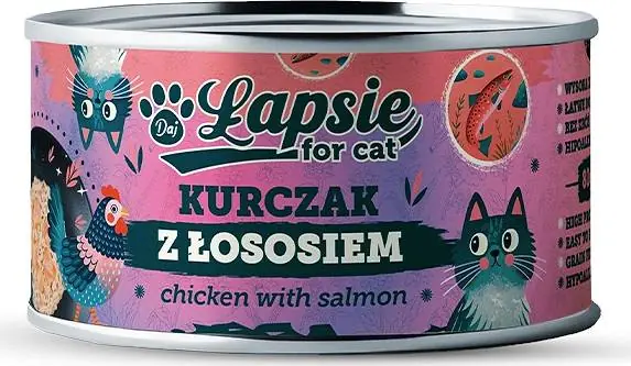 Obniżka ceny Łapsie Adult Karma z kurczakiem i łososiem dla kota 80g