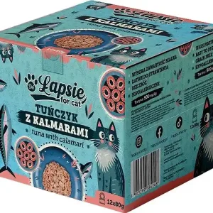 Łapsie Adult Karma z tuńczykiem i kalmarami dla kota 12x80g PAKIET Wybór klientów