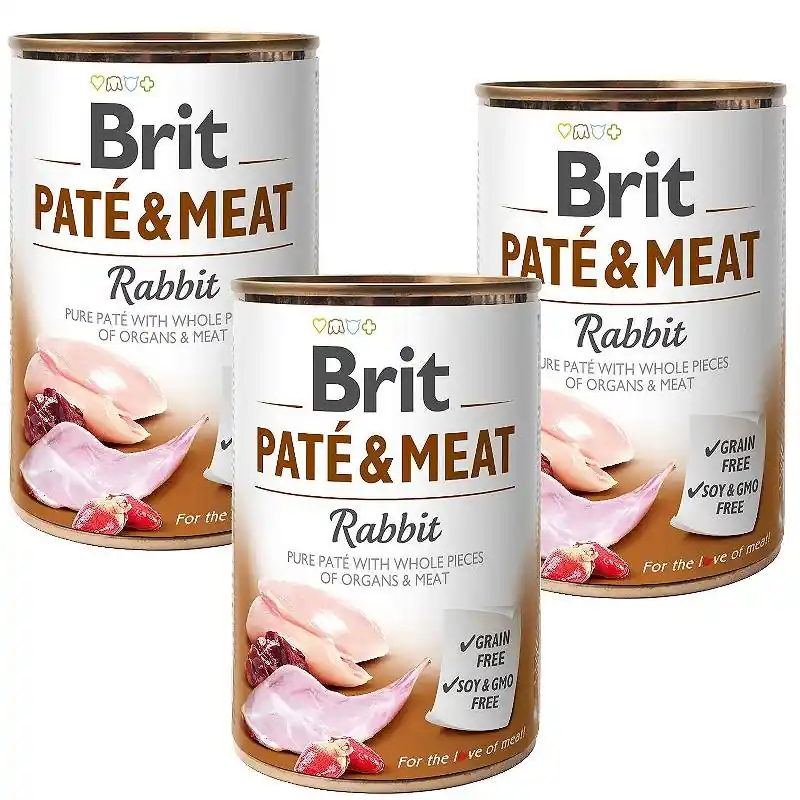 Taniej Brit Pate&Meat Rabbit Karma z królikiem dla psa 6x800g PAKIET