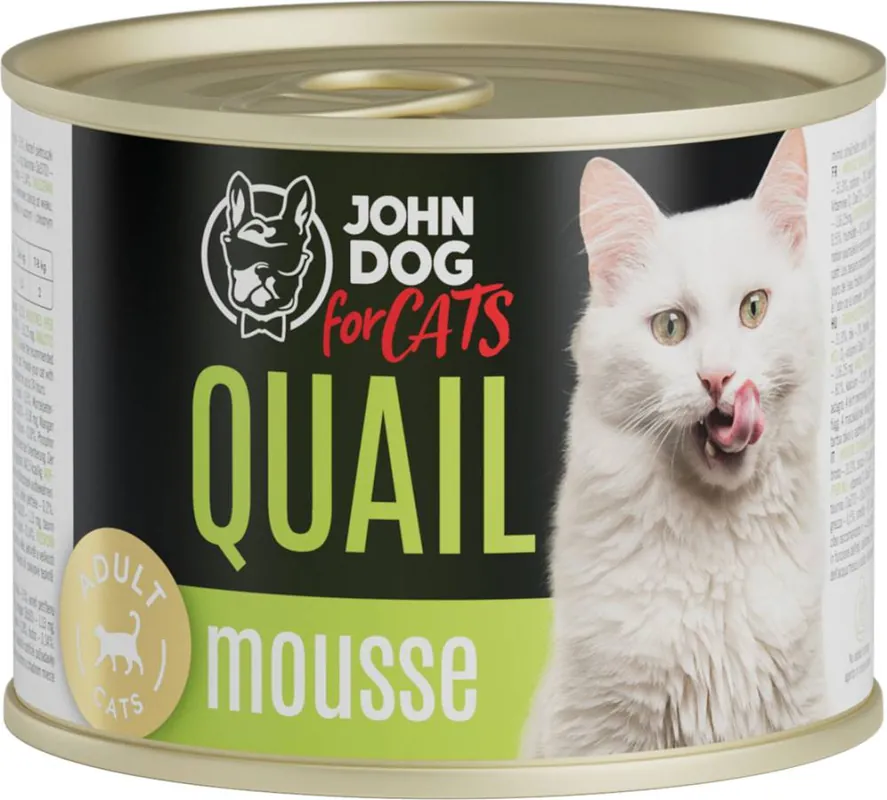 John Dog for Cats Quail Mousse Karma z przepiórką dla kota 200g Szybka wysyłka