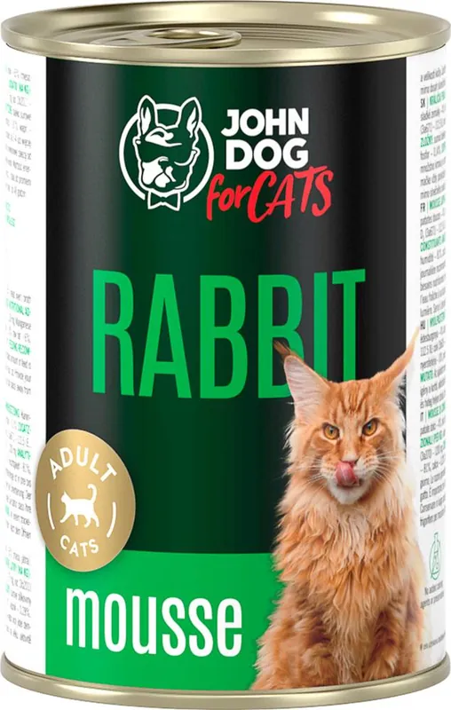 John Dog for Cats Rabbit Mousse Karma z królikiem dla kota 400g Kup online