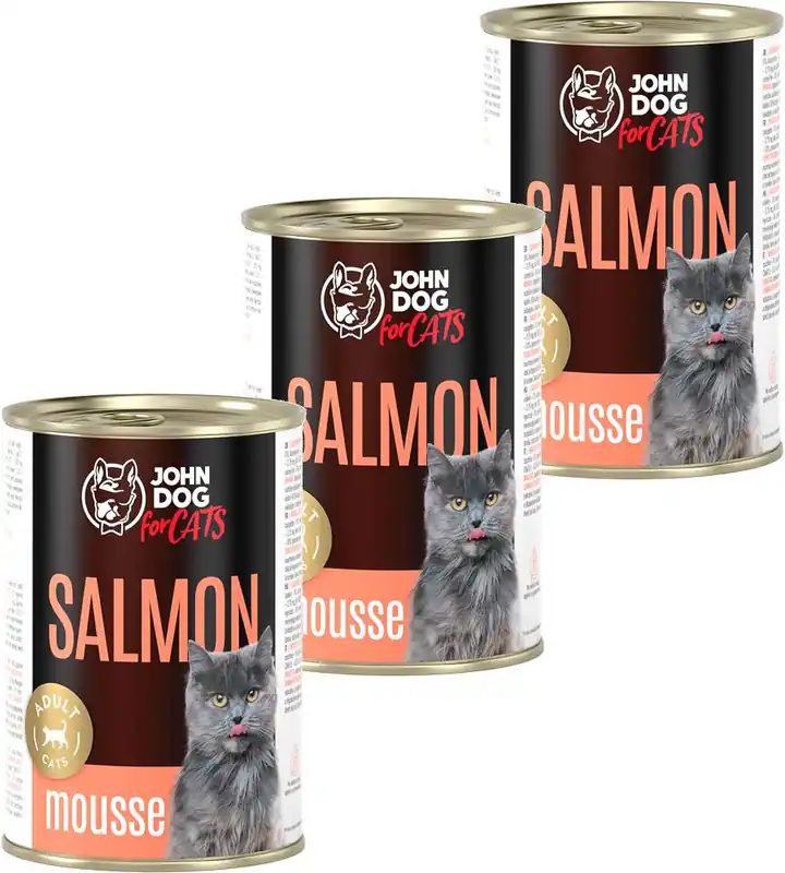 John Dog for Cats Salmon Mousse Karma z łososiem dla kota 6x400g PAKIET Darmowy zwrot