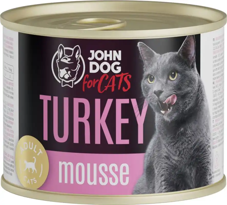 John Dog for Cats Turkey Mousse Karma z indykiem dla kota 200g Darmowy zwrot