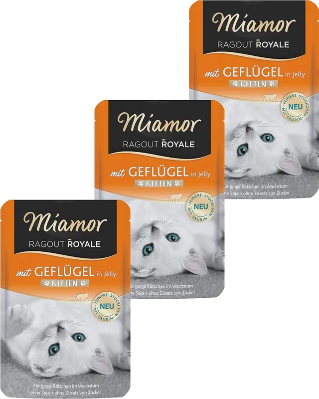 Niska cena Miamor Ragout Royale Kitten Karma z drobiem dla kociąt 22x100g PAKIET