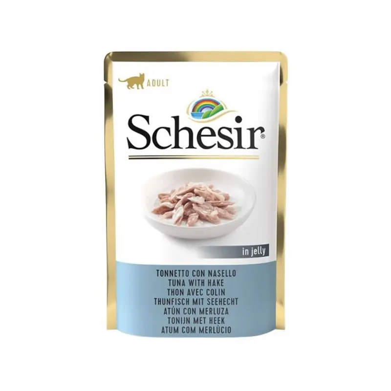 SCHESIR Cat Tuńczyk z morszczukiem w galaretce 85g (saszetka) Szybka dostawa