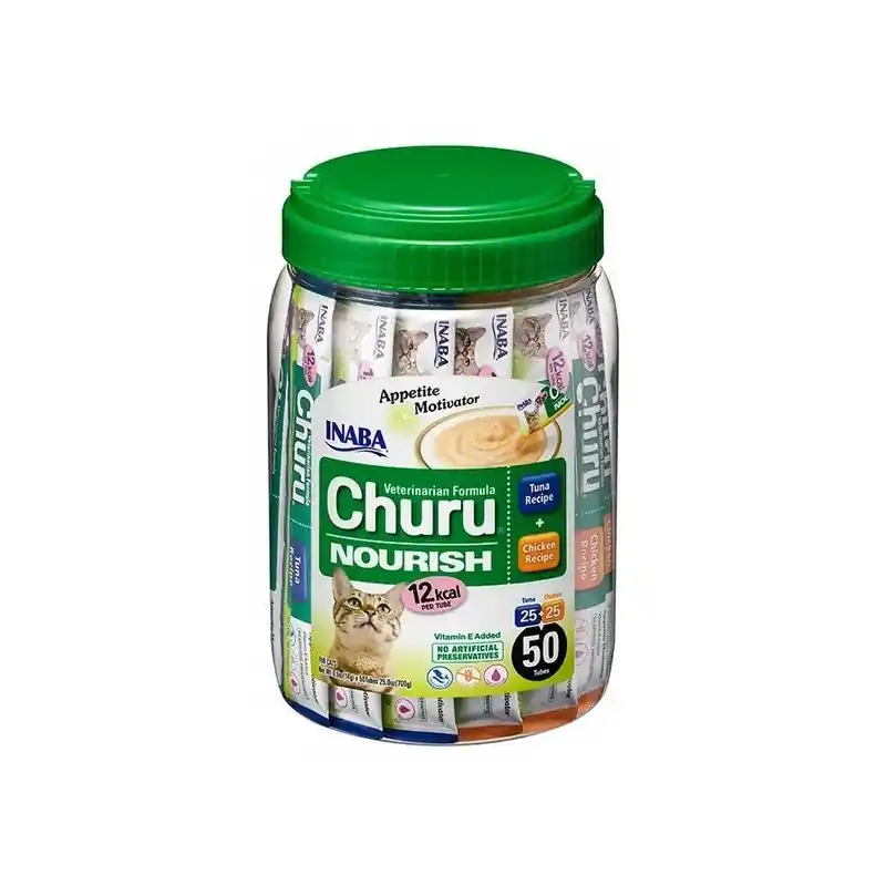 Darmowy zwrot INABA CAT CHURU Nouri tuna/chicken 50x 14g (700g)