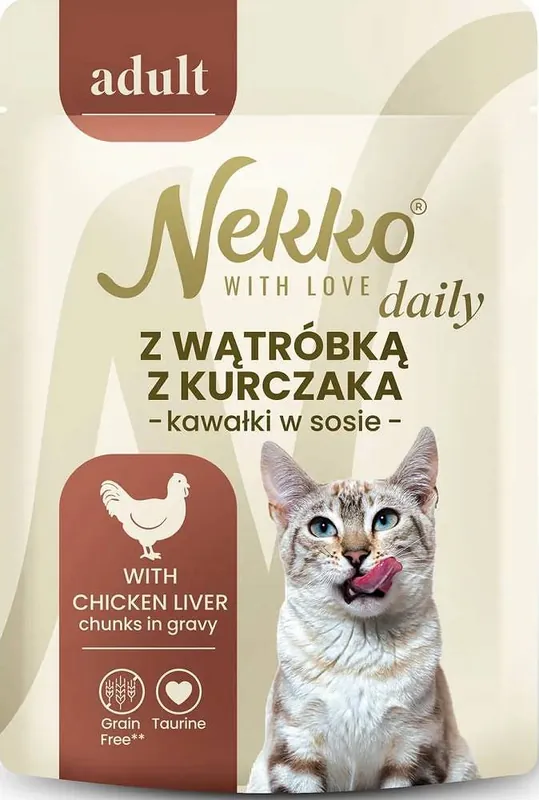 Promocja Nekko Daily Adult Karma z wątróbką z kurczaka w sosie dla kota 85g