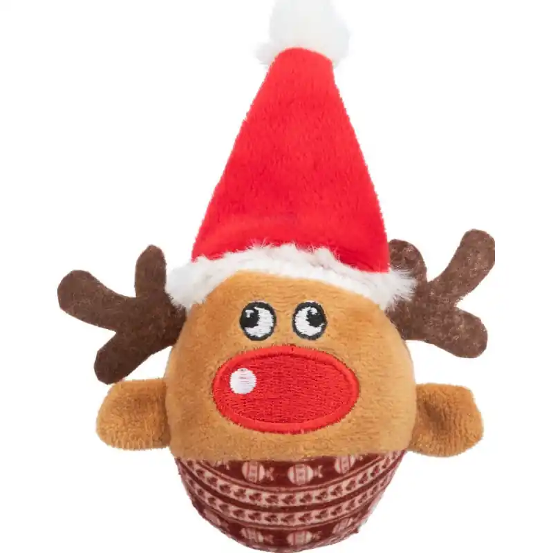 Premium TRIXIE Xmas Renifer zabawka dla kota plusz z grzechotką 6 x 12 cm