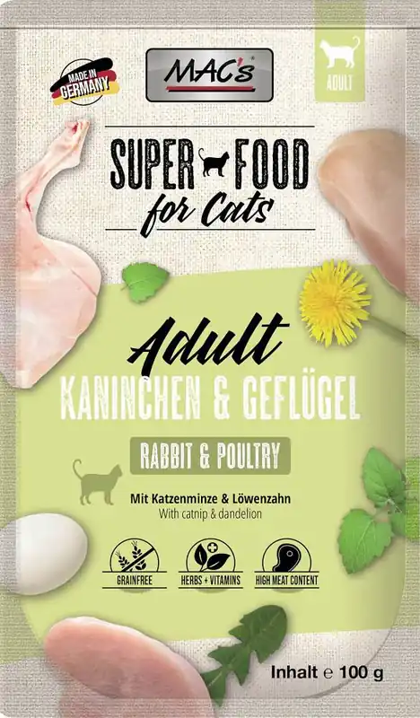 Ostatnia szansa Mac‘s Cat Adult Karma z królikiem i drobiem dla kota 100g