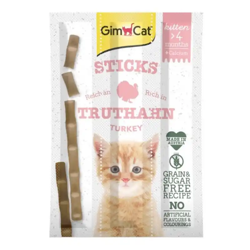 GIMCAT Sticks Paluszki z indykiem i wapniem dla kociąt 3x 3g Taniej