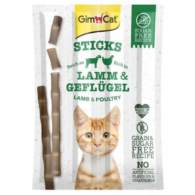 Tylko do końca tygodnia GIMCAT Sticks Paluszki dla kota z jagnięciną i drobiem 4 szt.